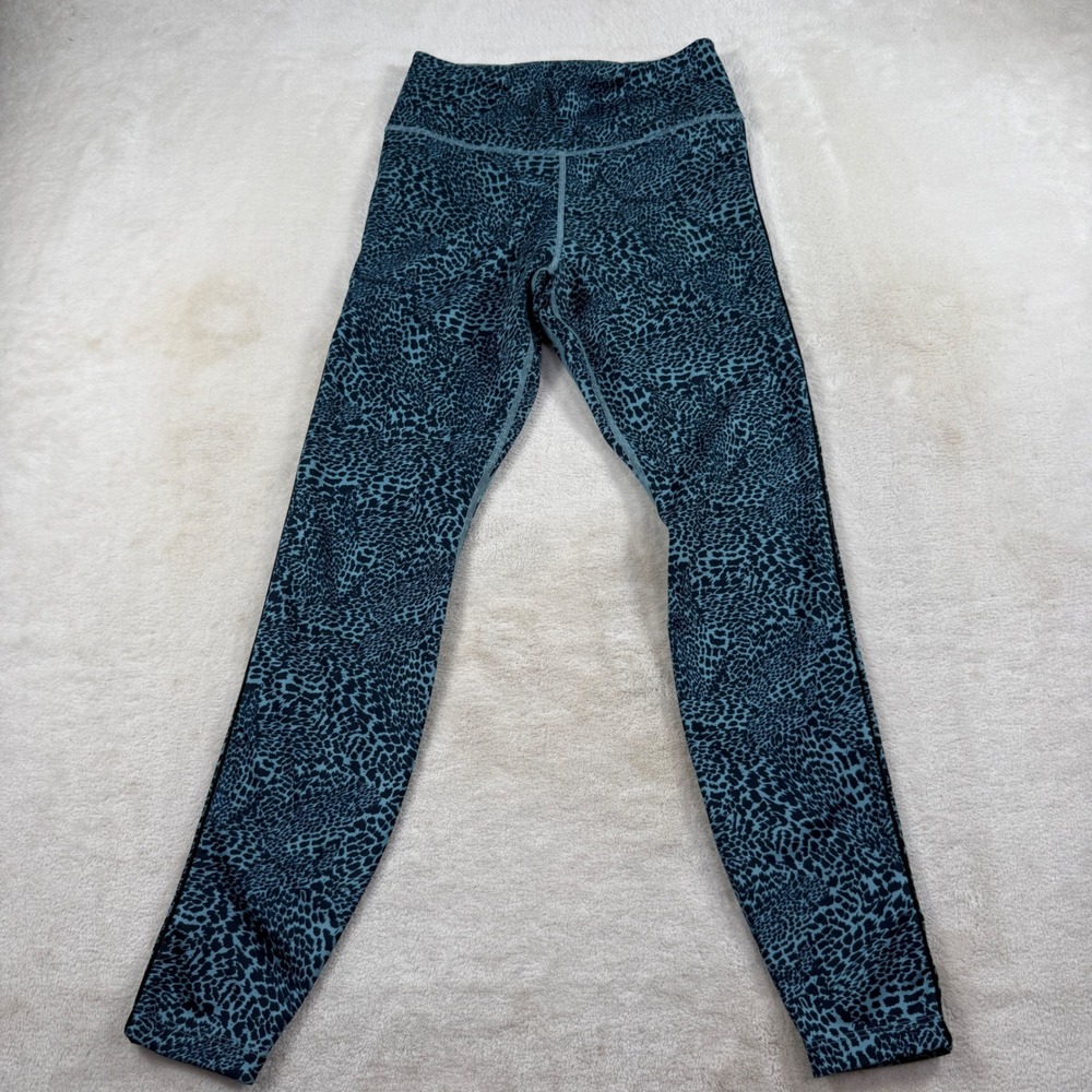 Nike Dri-FIT Womens Blue Leopard Print High Waisted Leggings Small Animal Printā
